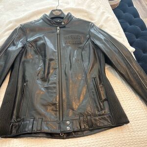 Harley-Davidson Black Leather Bomber Jacket